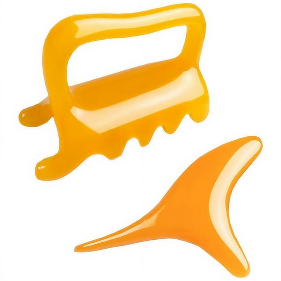 Topboutique Resin Neck Shoulder Massagers Triangle Finch Massage Device Back Massage Tools Manual Massage Tools Manual Massage Tools for Tendon Leg Acupoint,2 Pcs-Yellow