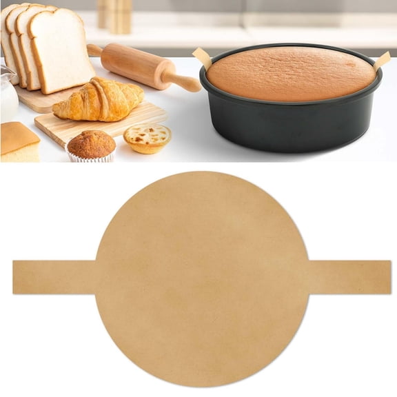 Topboutique Round Parchment Paper Non-stick Baking Liner Cake Pan Liners Circle Cooking Oven Paper Sheets with Lift Tab for Baking,100 Pcs 8 inch,Brown