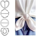 thumbnail image 1 of Topboutique Scarf Ring Clip, 4 Pcs Silver Shirt Clip, T-shirt Ties Clips, Clothes Corner Knotted Button, Round Tie Ring Pearl Clips Buckle, Heart Clothing Wrap Holder, 1 of 8