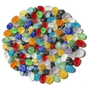 Topboutique Sea Glass Rocks 1.1 lb/500 g Sea Glass Stones Frosted Tumbled Glass Pebbles for Fish Tank Aquarium Gravel DIY Craft Vase Filler 1-3 cm/0.4-1.2 inch