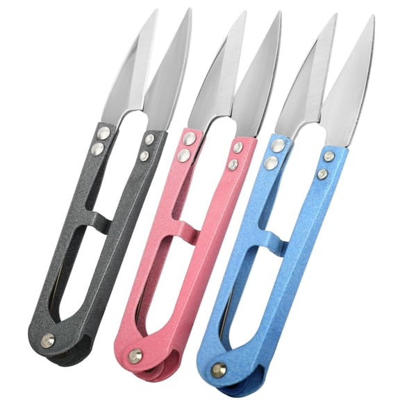 Topboutique Sewing Scissors 3 Pcs Thread Snips Small Trimming Clippers Sewing Snips U Shape Yarn Cutter Thread Cutter Scissors for Embroidery Cross Stitch Sewing (COLOR RANDOM)