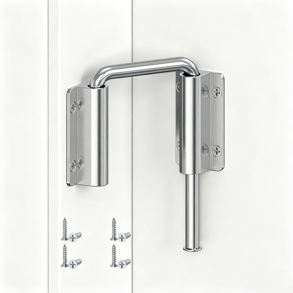 Topboutique Sliding Door Loop Lock 1Pc U-Shaped Latch 90/180 Degree Multi-Angle Security Lock Stainless Steel Rustproof Anti-Theft Bolt Lock with Screws for Door Fence Closet Garden Gate, Silver