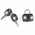 thumbnail image 1 of Topboutique Small Locks with Keys 1 Pc Mini Padlock with Diamond Bling Padlock Luggage Locks Metal Lock Jewelry Box Lock Diary Padlock for Locker Suitcase Bag(Black), 1 of 4