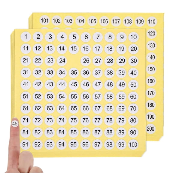 Topboutique Small Number Stickers, 15 Sets 1-200 Consecutive Number Decals, 0.4" Round Self-Adhesive Labels for Inventory Organizing, Home, Office, Warehouse Shelves and Storage 3000 Pcs