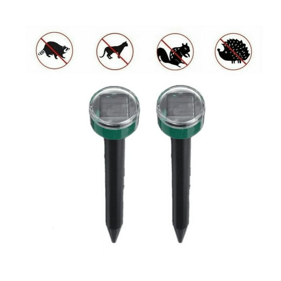 Topboutique Solar Mole Repellent, 2 Pack Ultrasonic Solar Power Animals Repeller Waterproof for Outdoor Garden Lawn Yard Get Rid of Moles Voles Gophers Rats Rodents