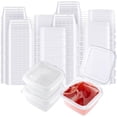 thumbnail image 1 of Topboutique Square Sauce Cup,Leak Proof Plastic Souffle Cups with Hinged Lid,3 oz Disposable Condiment Containers,Clear Jello Shot Cups,Souffle Cups for Food Samples,50 Pieces, 1 of 7