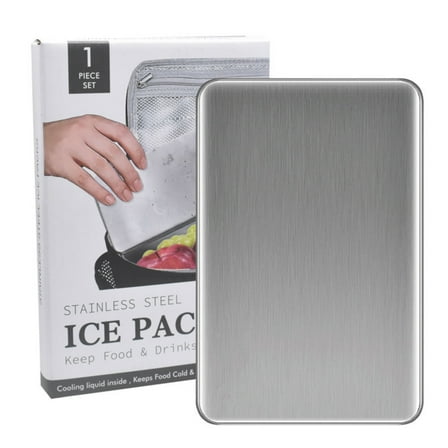 Topboutique Stainless Steel Ice Packs,Freezer Packs for Camping,Reusable Ice Packs,Travel Ice Pack for Outdoor Cooler Box,Keep Food and Drinks Fresh and Cool