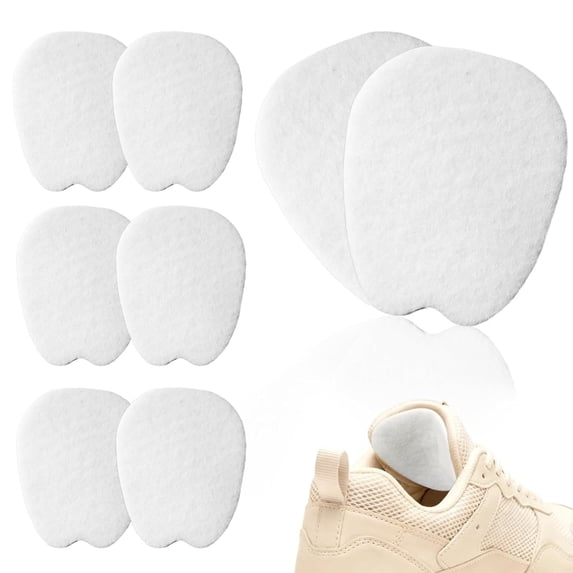 Topboutique Tongue Pads for Shoes, 5 Pairs Tongue Cushion Pads, Soft Felt Tongue Pads, Self-Adhesive Shoe Tongue Insert for Men Women (White)