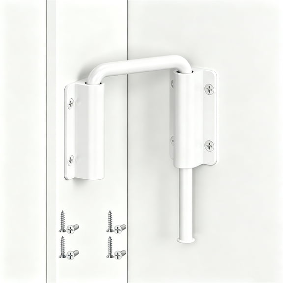 Topboutique U Shaped Sliding Door Security Lock U-Bolt Lock 90/180 Degree Multi-Angle Security Latch Stainless Steel Rustproof Bolt Latch with Screws for Home Barn Fence, 1Pc White