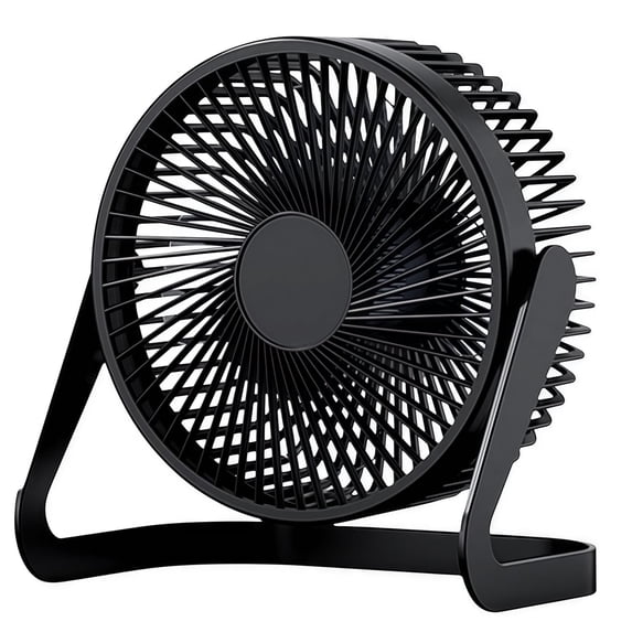 Topboutique USB Desk Fan,Mini Personal Fan,5 inch Portable Fan,Head Rotation Adjustable Fans,Small Cooling Fans,Table Fan for Office,Home,Dorm,Travel,Camping,USB Powered ONLY (No Battery),Black