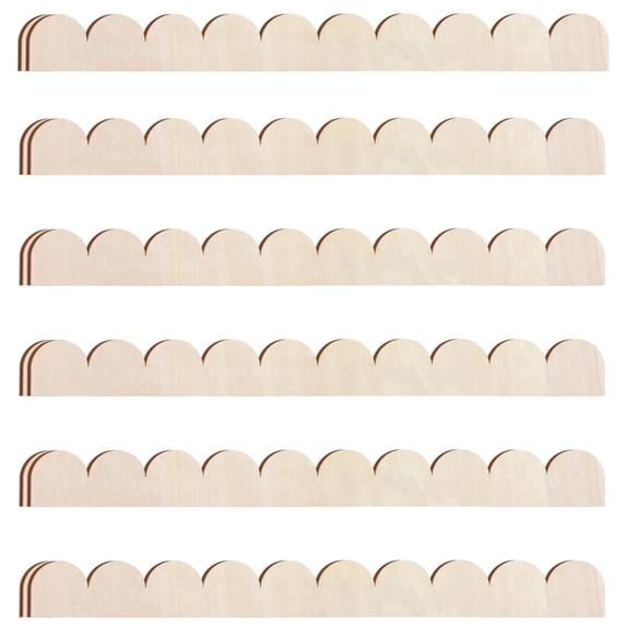 Topboutique Unfinished Scalloped Decorative Wood Moulding Trim 12 Pcs Scalloped Edge Wooden Molding Scalloped Moulding Trim for DIY Wall Cabinet Shelf and Window Door,15.75 * 1.57inch