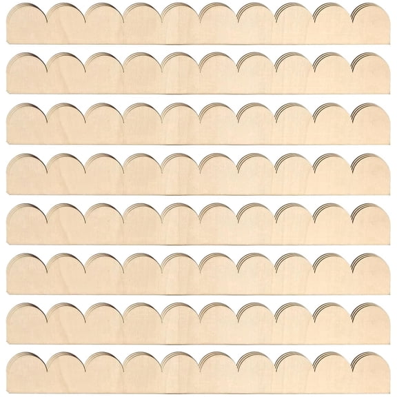 Topboutique Unfinished Wooden Scalloped Moulding Trim Decorative Scalloped Wood Trim Scalloped Wood Molding DIY Moulding Trim for Wall Cabinet Door Window Frames Decoration (15.75 x 1.57in,18 Pack)