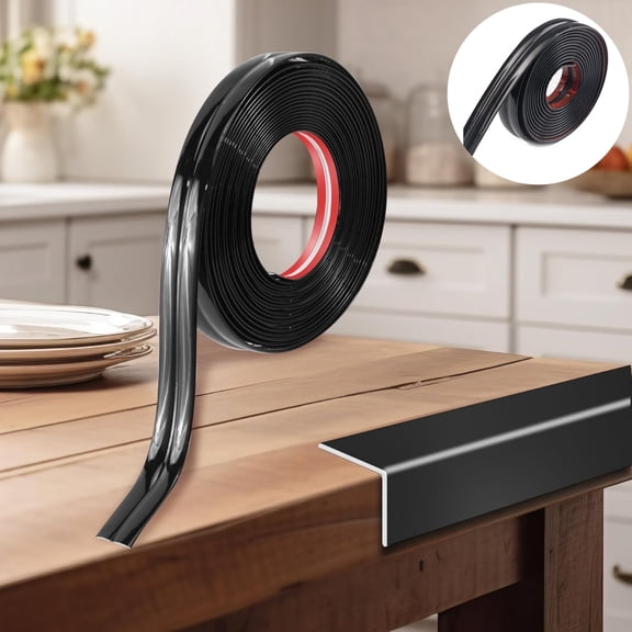 Topboutique Wall Corner Protector Corner Trim Molding Strip Self Adhesive Protector Strips Furniture Edge Protectors for Door Table Wall Mirror Frame (Black, 9.84ft L x 0.8in W)