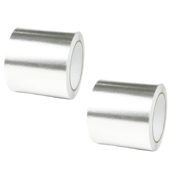 Topboutique Waterproof Aluminum Foil Tape Fiberglass Reinforced Adhesive Tape Fireproof High Temp Resistant Duct Tape for Pipe Insulation Electrical Repairs & HVAC Systems,4 in x 65 ft x 2 Rolls
