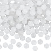 Topboutique White Glass Round Beads Bracelet Loose Beads Beads Imitative Gemstone Beads Crystal Beads Glass Beads for Bracelet Beading Crystal Jewelry Making DIY Necklace Earrings,150 Pcs 8mm