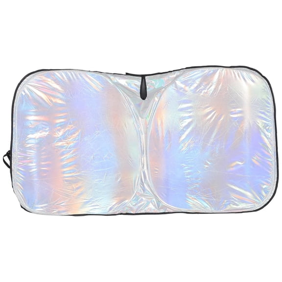Topboutique Windshield Sun Shade Cover, Foldable Automotive Window Shades, Car Front Windshield Sunshade, Reflective Sun Visor for Heat Insulation UV Protection, Iridescent, 27.6*52 in