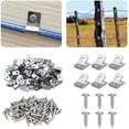 thumbnail image 1 of Topboutique Wire Fence Clips 100 Pcs Metal Wire Clamps Stainless Steel Fencing Mounting Clips Fence Wire Clamps with Screws for Welded Clamps to Wood, Metal or Vinyl Fence, 1 of 8