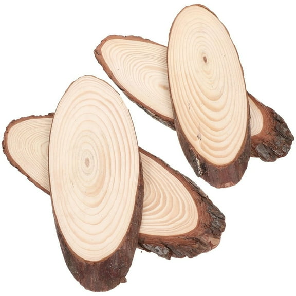 Topboutique Wooden Garden Pathway Stepping Stones 4 Pcs Stepping Stones Outdoor Walkway Wood Slices Patio Path Decorative Garden Walkways Wood Paver Paving Stones,3.5*10 inches