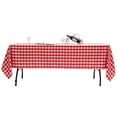 thumbnail image 1 of Topbuy 10-Piece 60"x126" Rectangular Plaid Tablecloth Machine Washable Polyester Table Cover Red, 1 of 6
