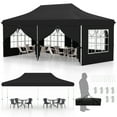 thumbnail image 1 of Patiojoy 10 x 20FT Pop up Canopy with 6 Sidewalls Outdoor Canopy Tent with Zippered Entrances Windows Black, 1 of 10