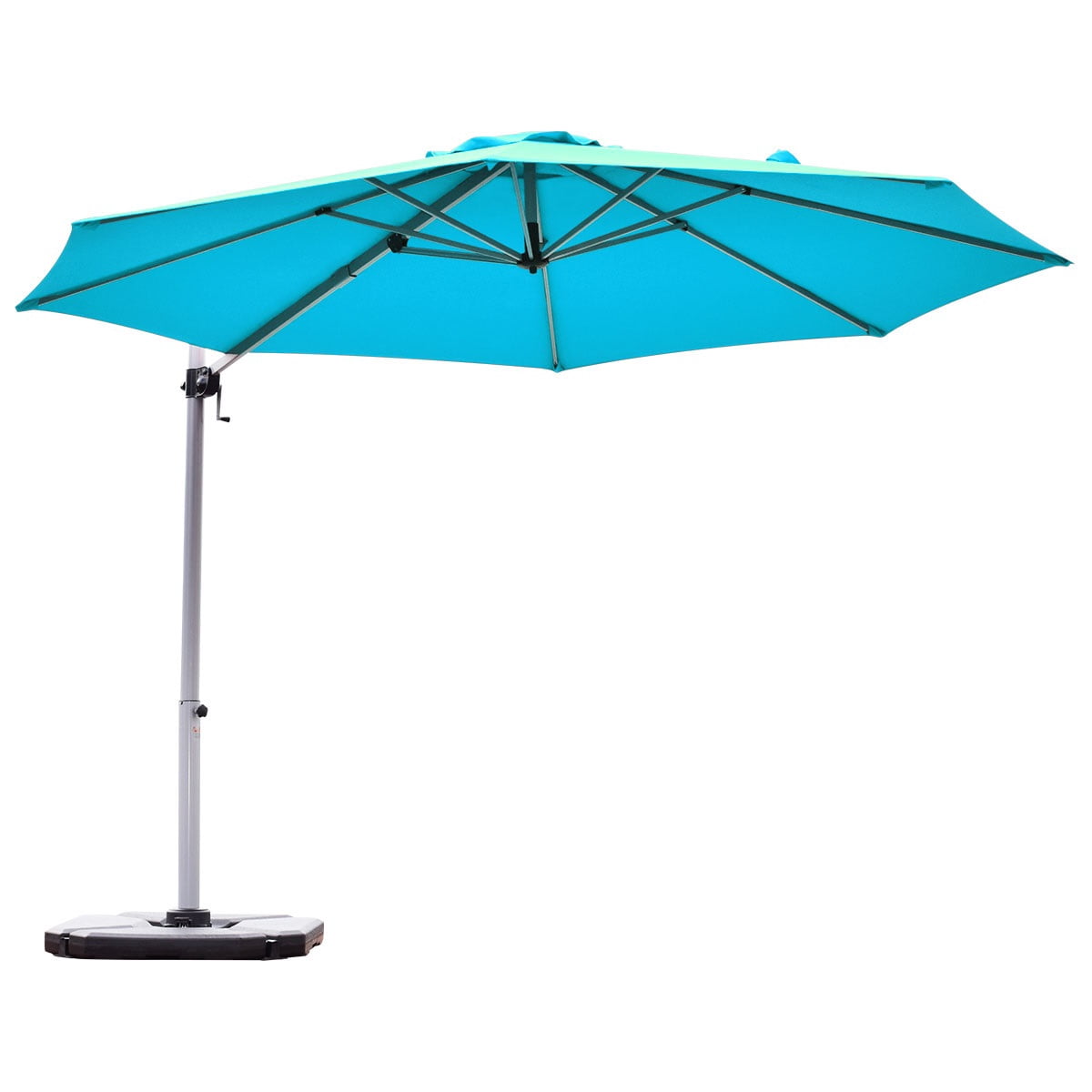Topbuy 11' Market Umbrella Outdoor Patio Square Offset w/ Base Blue