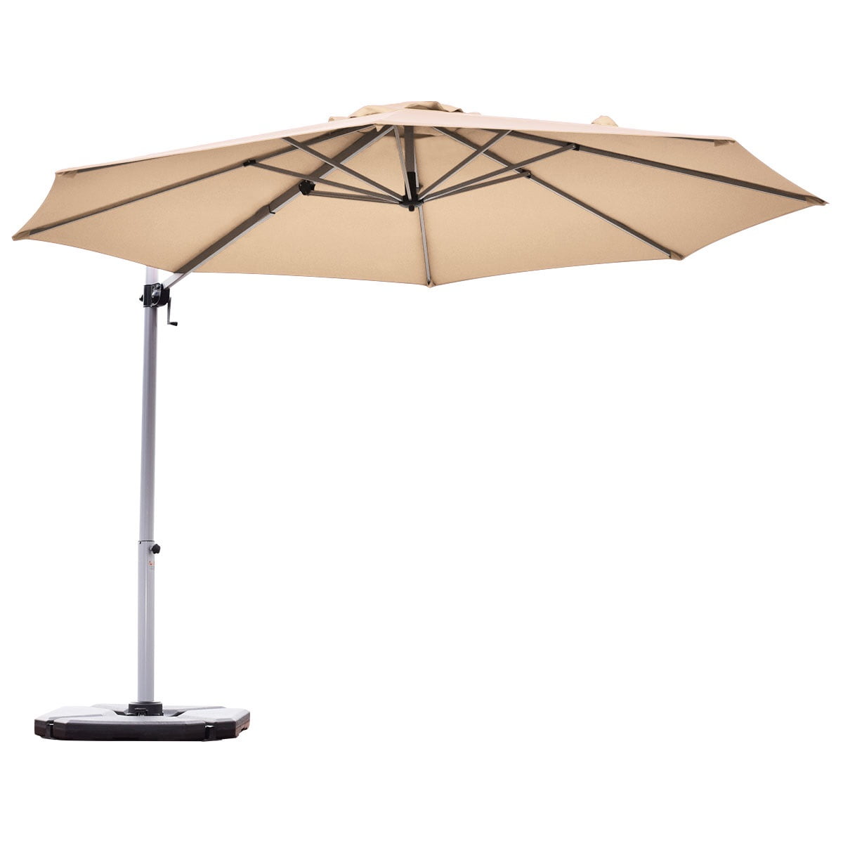 Topbuy 11' Outdoor Cantilever Umbrella Patio Offset w/Base Beige