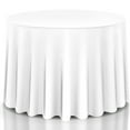 thumbnail image 1 of Topbuy 120'' Round Tablecloth Polyester White 10 pcs, 1 of 5