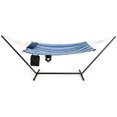 thumbnail image 1 of Topbuy 12Ft Hammock with Heavy-Duty Steel Stand, Woven Hammock Chair Set, Portable Hammock with Beech Wood Bar & Cotton Mat, 1 of 7