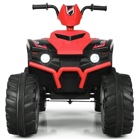 Topbuy 12V Electric Kids Quad ATV Ride on Car with LED Lights& Red