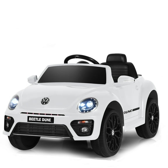 Topbuy 12V Toddler Ride On Car Volkswagen Beetle Kids Electric Toy w/Remote Control White