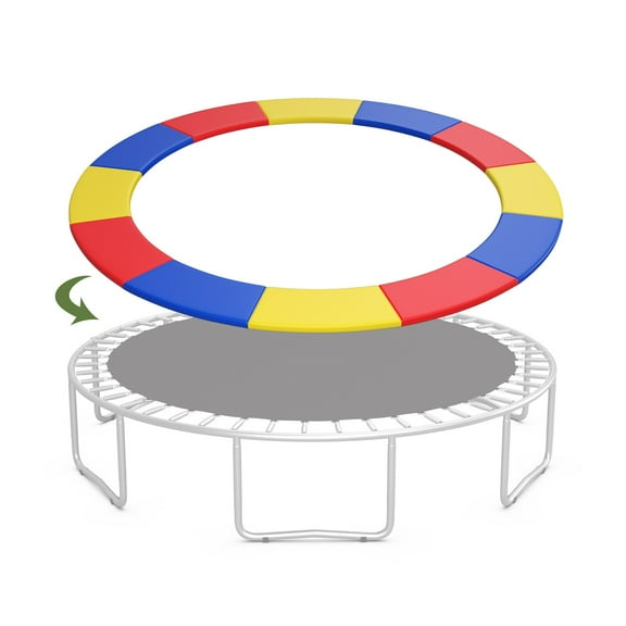 Topbuy 14FT Trampoline Pad Trampoline Replacement Safety Pad Waterproof Spring Cover Pad Colorful