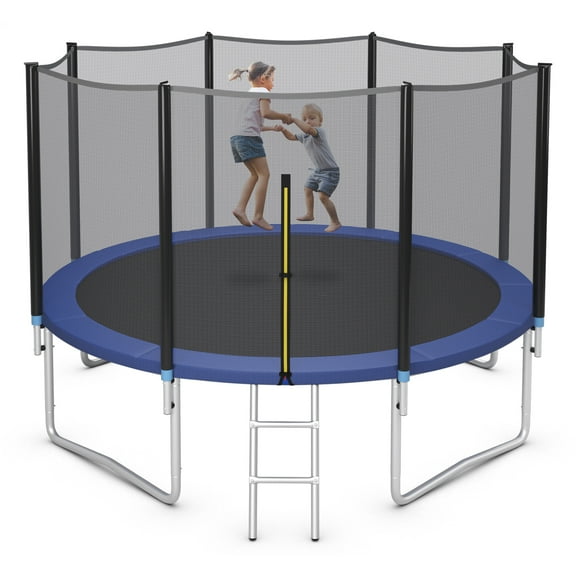 Patiojoy 14ft Trampoline with Safety Enclosure Net & Spring Pad Jumping Mat