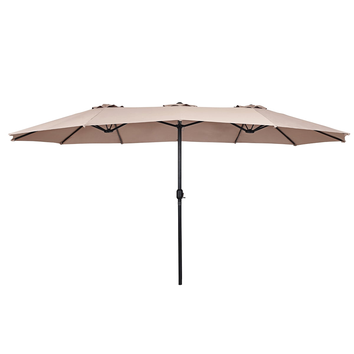 Topbuy 15'Patio Umbrella Double-Sided Outdoor Shade Offset Beige