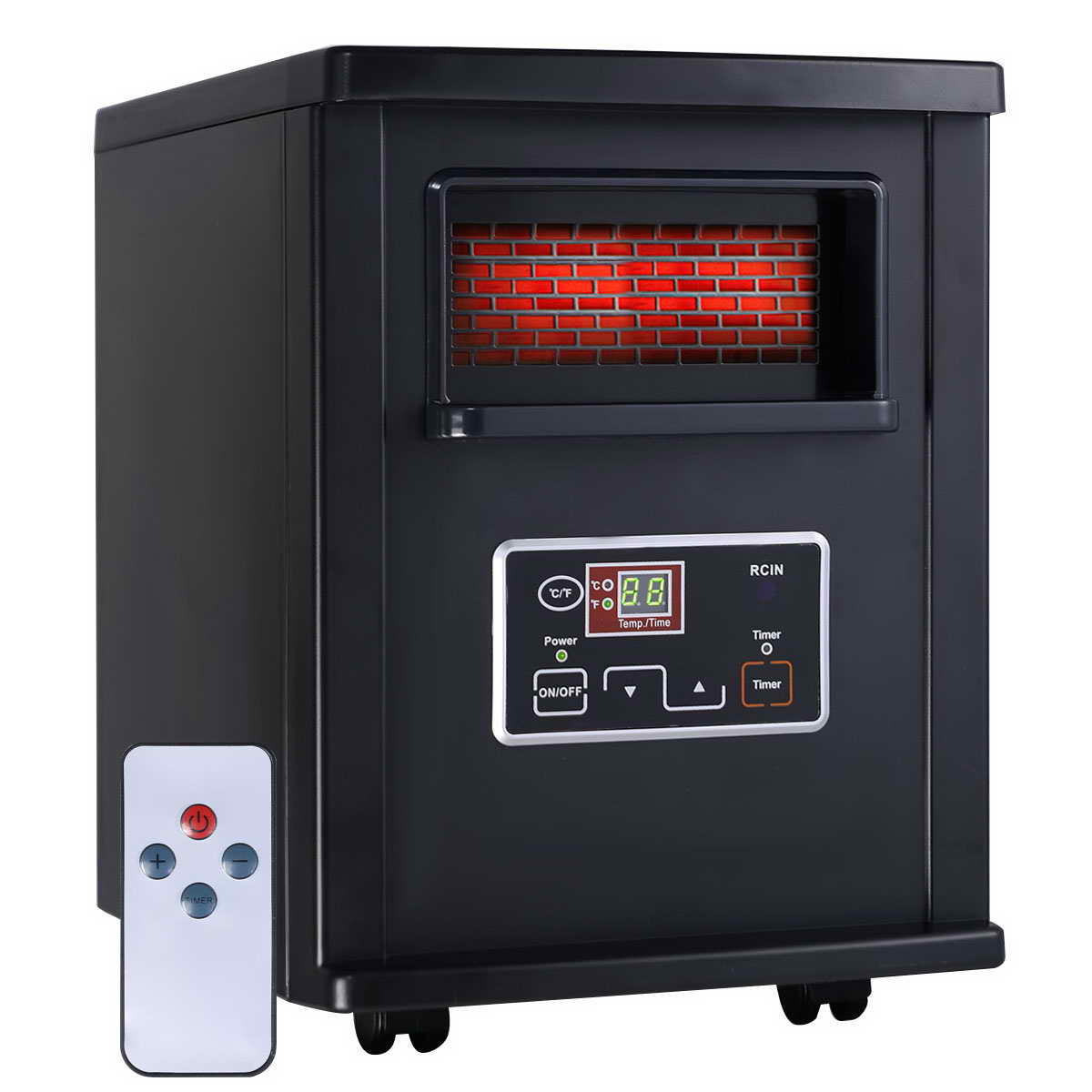 Topbuy 1500W Electric Room Heater Remote Control Portable Infrared ...