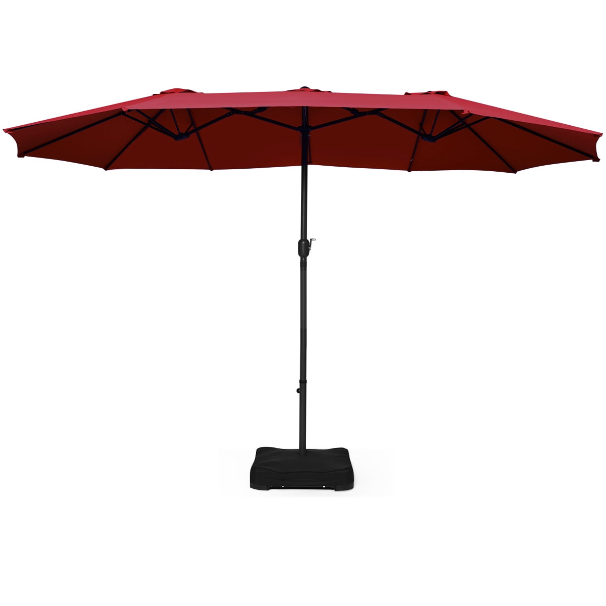 Patiojoy 15Ft Outdoor Double-Sided Patio Umbrella Parasol with Base