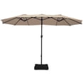 thumbnail image 1 of Topbuy 15Ft Outdoor Double-Sided Patio Umbrella with Base Beige, 1 of 3