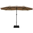 thumbnail image 1 of Topbuy 15Ft Outdoor Double-Sided Patio Umbrella with Base Tan, 1 of 3