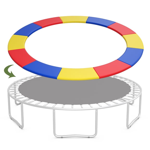 Topbuy 16FT Trampoline Pad Trampoline Replacement Safety Pad Waterproof Spring Cover Pad Colorful
