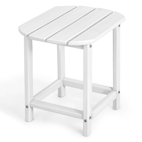 Topbuy 18" Adirondack Square Tea Table Side Table Coffee Table Outdoor Small Patio Table Weather Resistant or Backyard Garden White