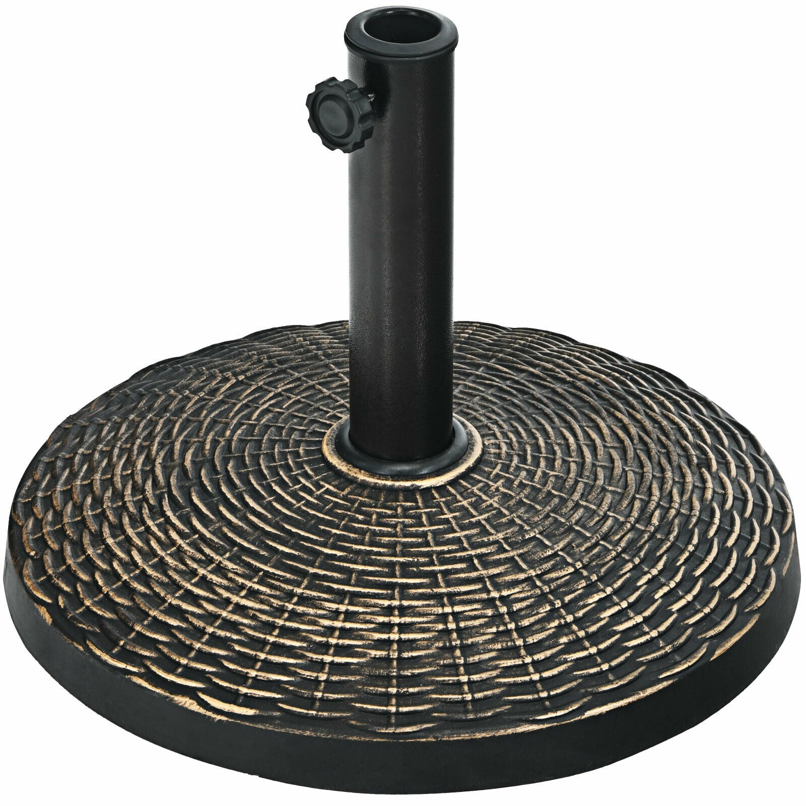 Topbuy 18" Patio Resin Umbrella Base, 24 LBS Outdoor Heavy Duty Round Umbrella Base