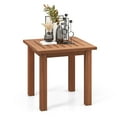 thumbnail image 1 of Topbuy 1PC Patio Hardwood End Table Square Side Table with Slatted Tabletop Small Coffee Bistro Table Indoor Outdoor Side Table, 1 of 9