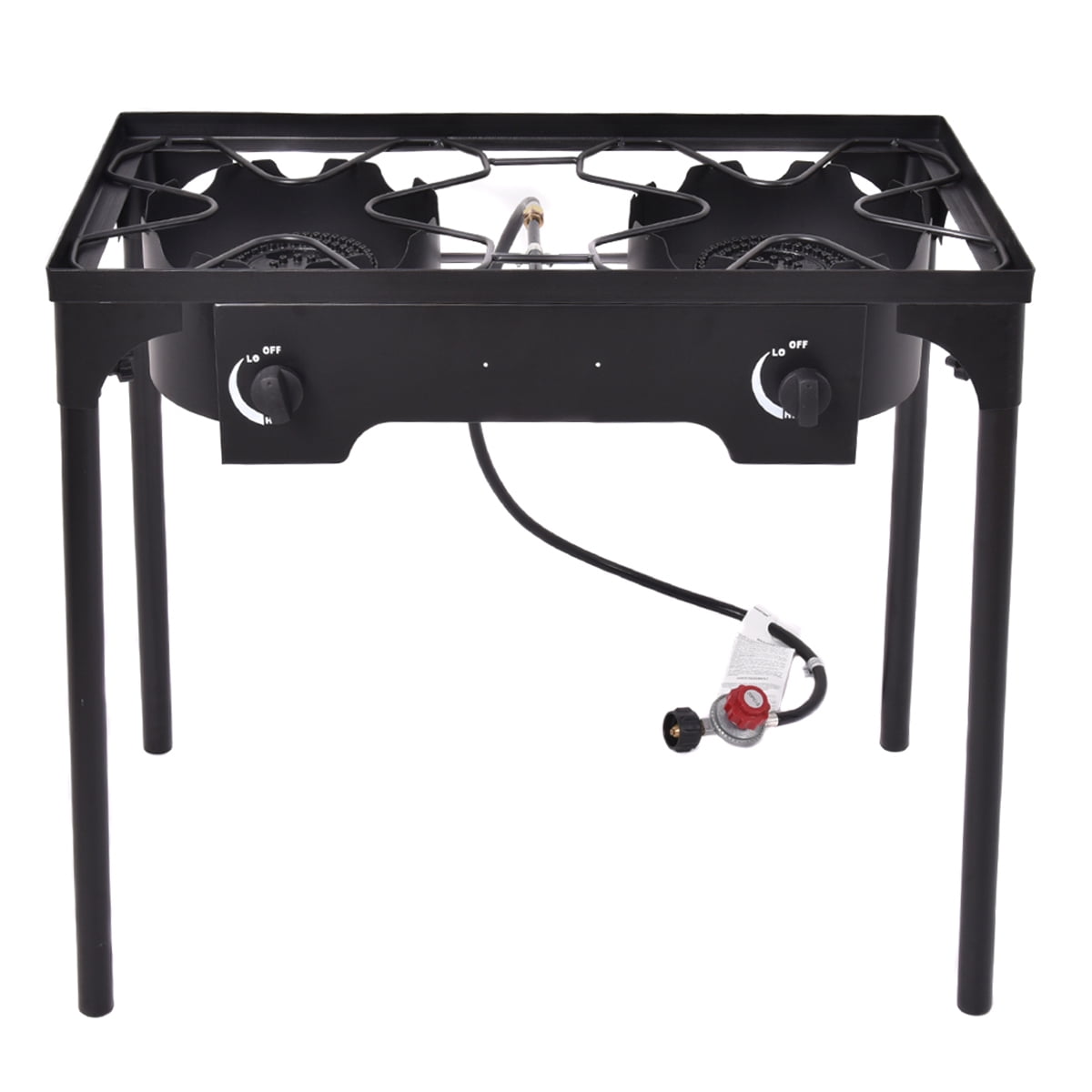 Topbuy Black Cast Iron 2-Burner Portable Propane Gas Grill