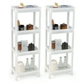 thumbnail image 1 of Topbuy 2 Pack 4 Tier Bathroom Storage Shelves with Drainage Holes Detachable Utility Shelves with Protective Baffles, 1 of 9