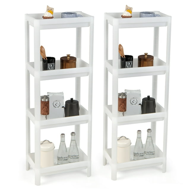 Topbuy 2 Pack 4 Tier Bathroom Storage Shelves with Drainage Holes
