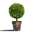 thumbnail image 1 of Topbuy 2-Piece 24" Artificial Plant Ball Tree Round Decorative Planter, 1 of 5