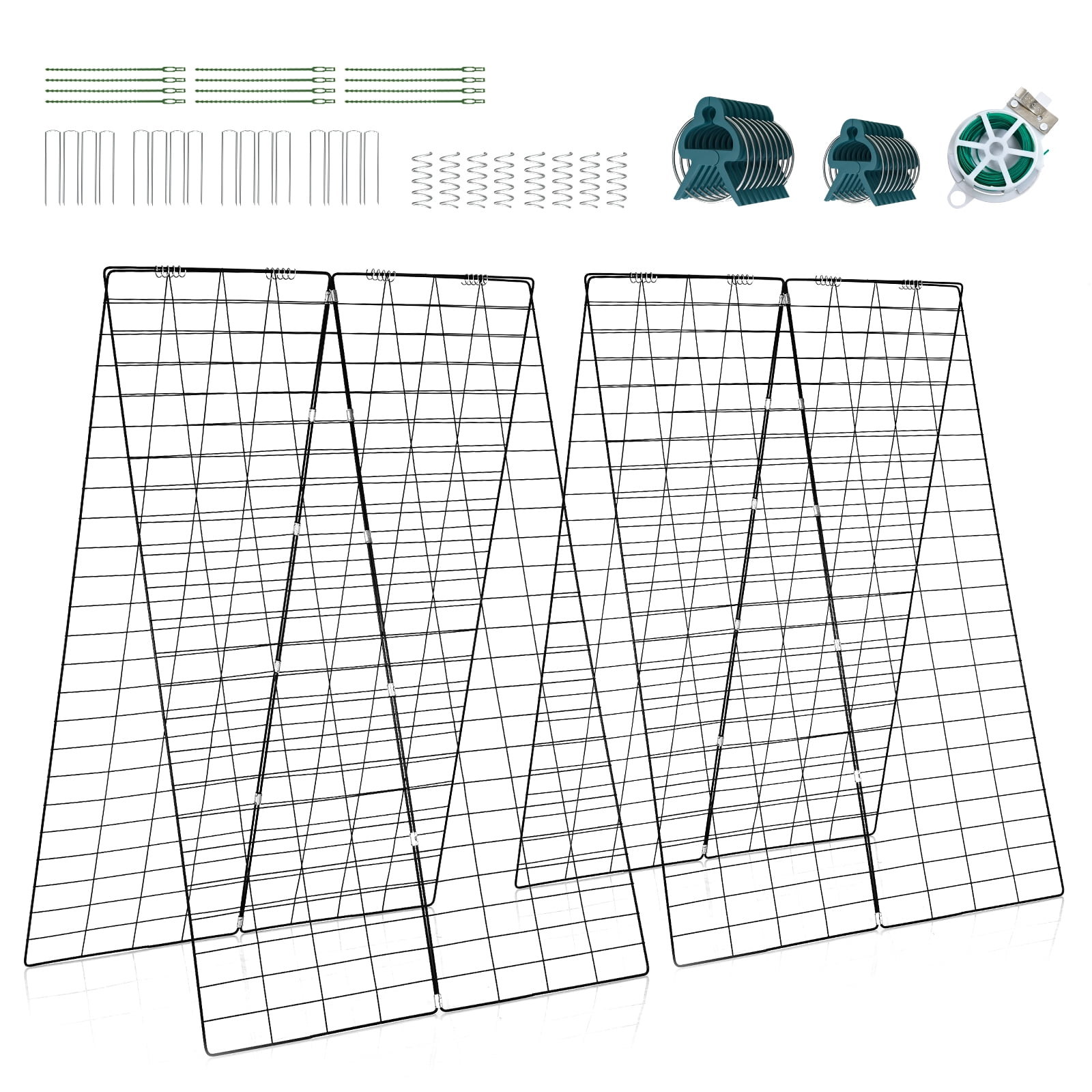 BLACK JAGUAR 2-Piece Green Cucumber Garden Trellis Grow Support for Climbing Plant