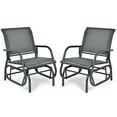 thumbnail image 1 of Topbuy 2-Piece Outdoor Single Glider Chair Rocking Seating Lounging Chair with Armrest Grey, 1 of 7