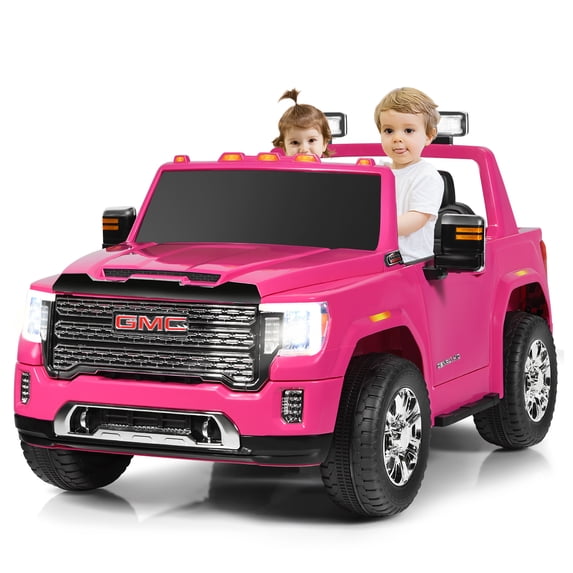 Topbuy 2-Seater Licensed GMC Sierra Denali Kids Ride on Truck Electric Vehicle Pink