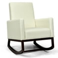 thumbnail image 1 of Patiojoy 2-in-1 Upholstered Rocking Chair with Wood Leg & Pillow Relax Sofa Chair Beige, 1 of 10