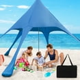 thumbnail image 1 of Topbuy 20 x 20 FT Beach Tent Beach Canopy w/ UPF50+ Sun Protection Carrying Bag & Sand Shovel Aluminum Pole & 6 Ground Stakes Blue, 1 of 9